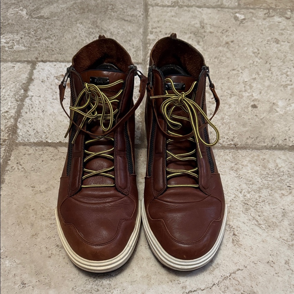 adidas SLVR Brown High-Top Sneakers with Cream Soles